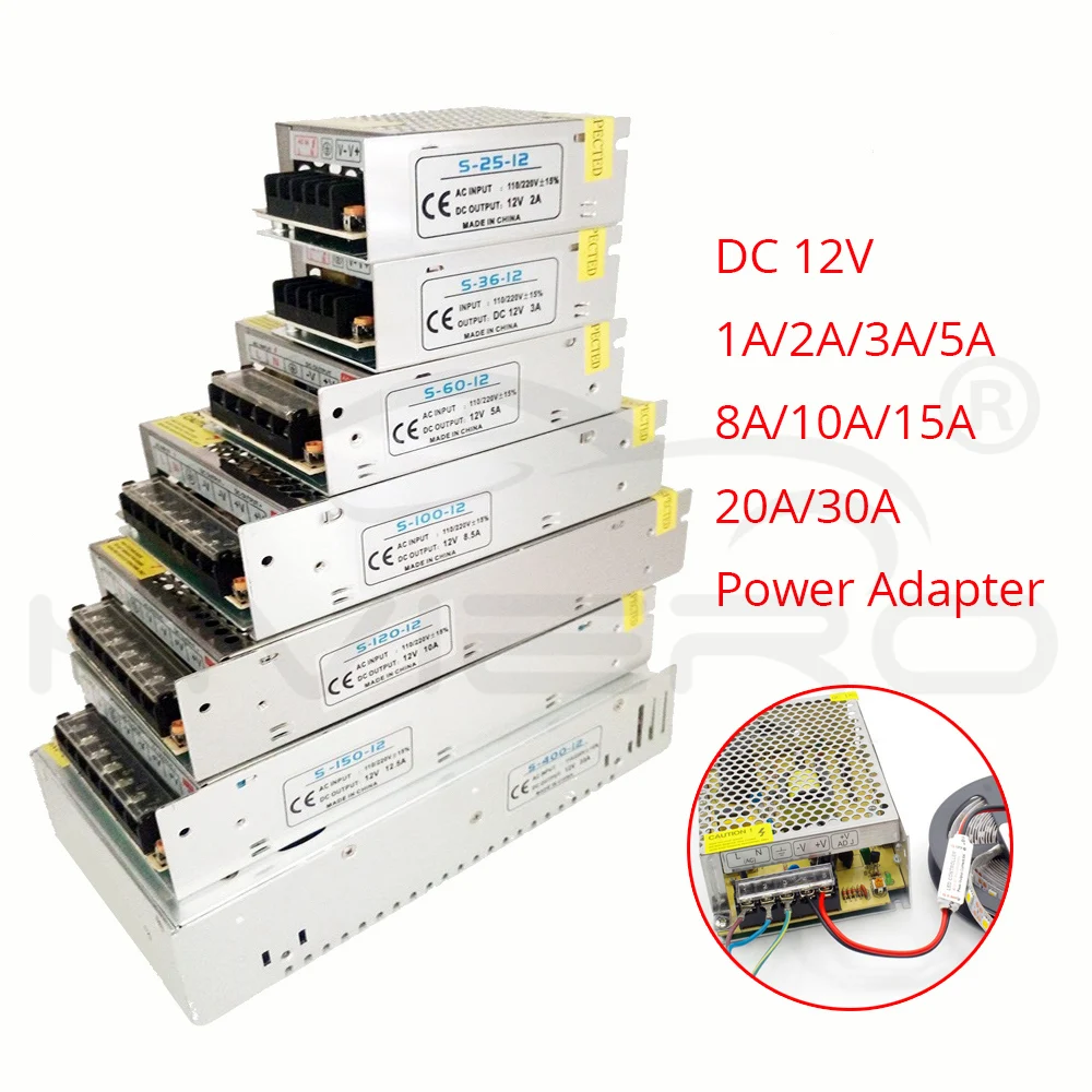 AC 110 V-240 V DC/DC 12V 2A 310A драйвер конвертер светодиодный трансформатор Питание переключения адаптер для 5050 3528 2835 3014 светодиодный полосы