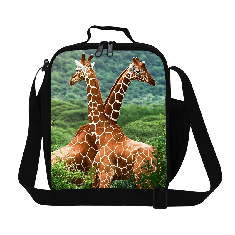 Clear animal print lunch bag for girls,deer lunch cooler bags for kids