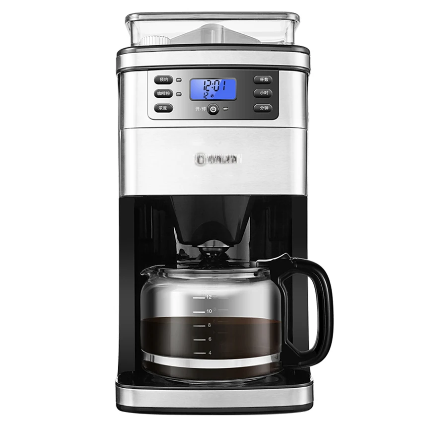 1.5L Full Automatic American Coffee Maker Machine Coffee Bean Grinder Drip Type Cafe Americano Machine DL-KF4266 900W 220V 