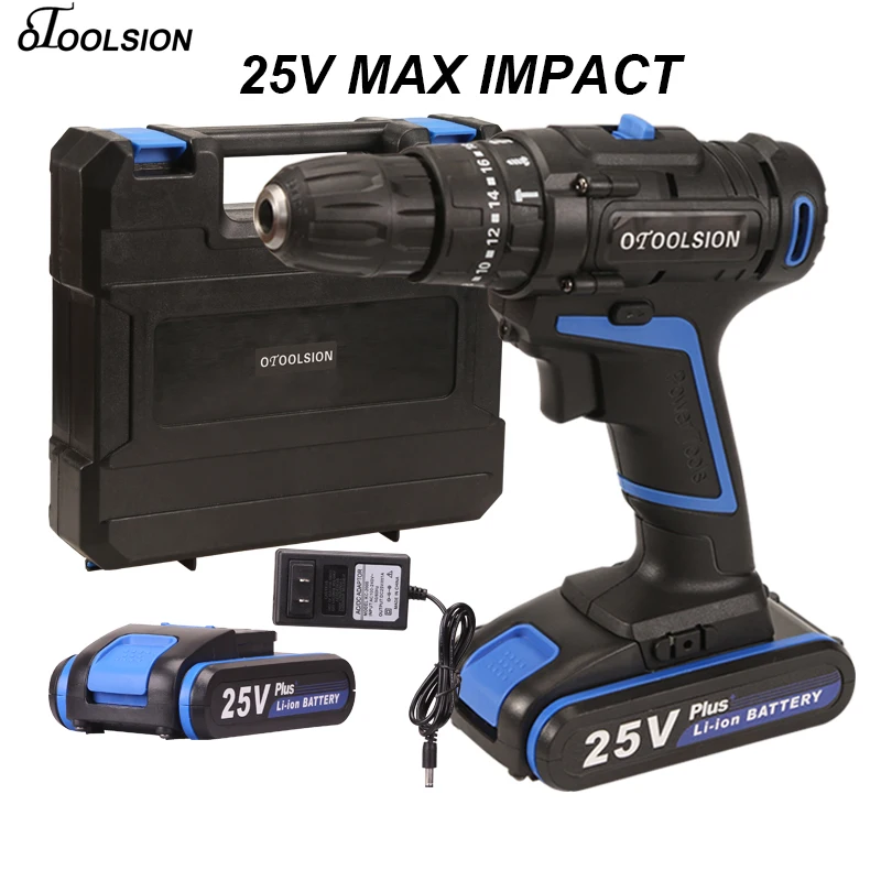 

25V 1.5Ah Impact Electric Drill 48N.m Impact Drill Screwdriver Impact Cordless Drill Battery Screwdriver Electric Screwdriver