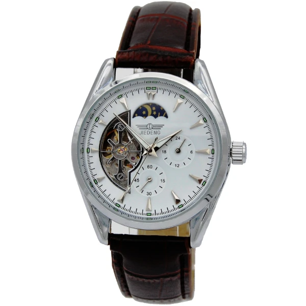 2015 New Hot Men Watches Skeleton Hollow Fashion Tourbillon Mechanical Hand Wind Mens Luxury Business Leather