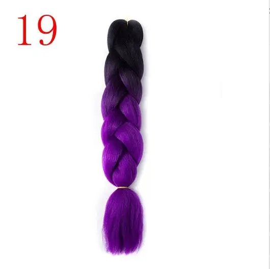 LISI волосы, Омбре, цвет, вязанные крючком волосы для наращивания, огромные косички, 24 дюйма, 100 г, синтетические косички волос, высокотемпературное волокно - Цвет: T1B/красный