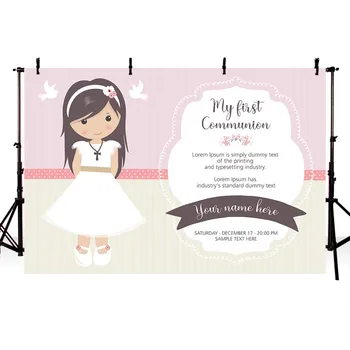 

Backgrounds for Photography Studio Pink Little Girl My First Holy Communion Customize Backdrop Original Design Photocall LV1799