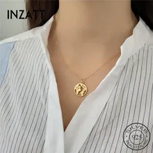 INZATT, уникальный дизайн, полые, Круглый, Карта мира, богемное ожерелье с кулоном, 925 пробы, серебро, хорошее ювелирное изделие для женщин, вечерние, подарок