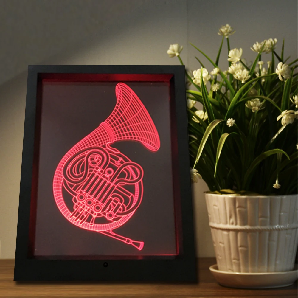 3D Illusione ottica Piuttosto Sax Disegno 7 Sfumatura di Colore Led Luce di notte Lava Lamp Kid Nuovo Anno pleanno Della Decorazione del Flash regali in