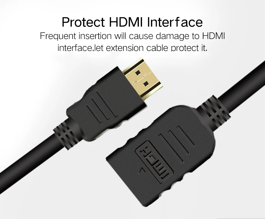 HDMI кабель-удлинитель 1 M/2 M/3 M/5 M папа-мама HDMI 4K 3D 1,4 v HDMI расширенный кабель для HD tv lcd ноутбука PS3 проектора