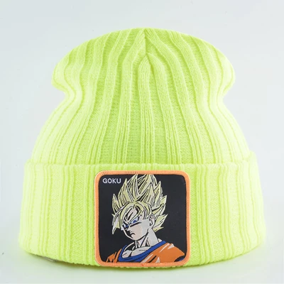 Модные dragon ball вязанные шапочки Skullies вязаные шапочки зимние, шапки для мужчин крутые Гоку beanie cap женские осенние повседневные Шапки chapeau femme - Цвет: YELLOW