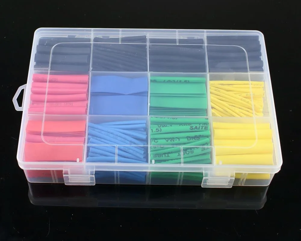 50/127/140/218/260/530Pcs Assorted Polyolefin Heat Shrink Tubing Tube Cable Sleeves Wrap Wire Set   2:1  heat shrink tube