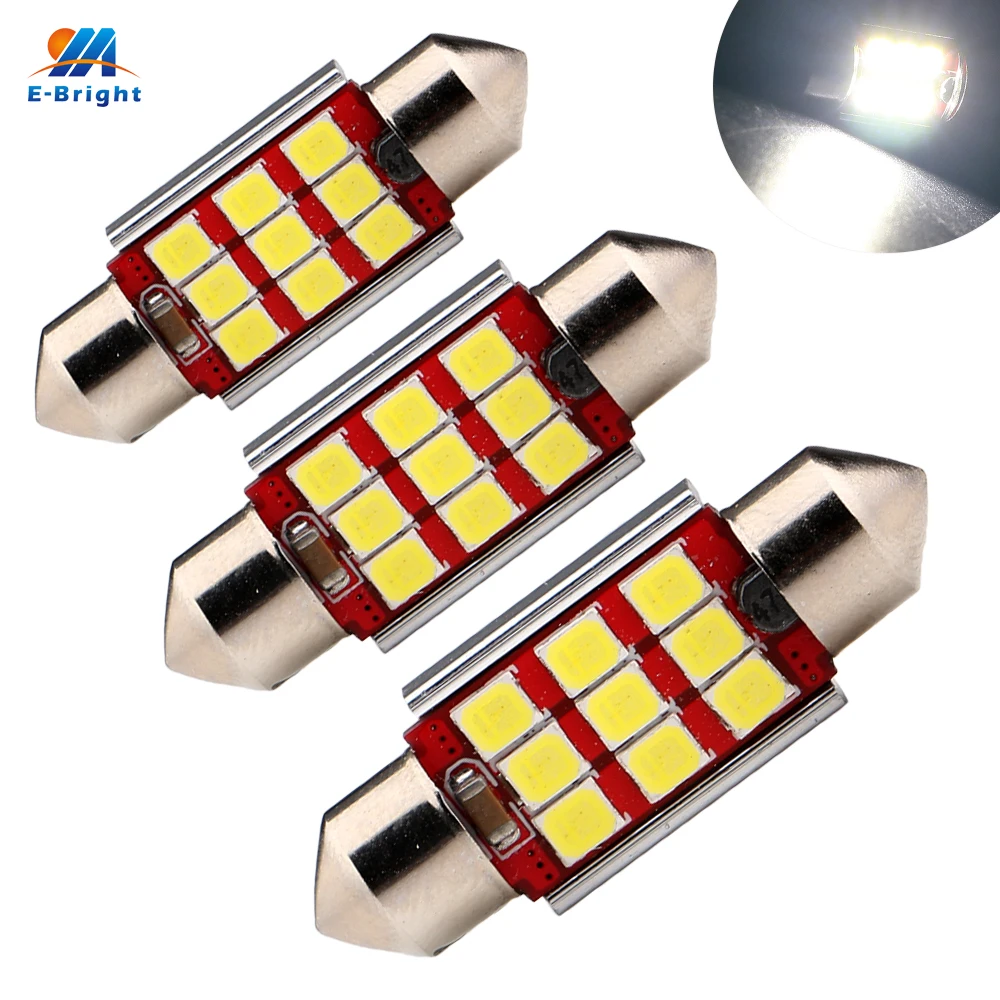 YM E-Bright 2 шт. Festoon светодиодный CANBUS 2835 9 SMD автомобильный 36 мм 39 41 C5W лампы без ошибок