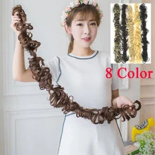 Soowee, 5 шт./лот, синтетические волосы, пучок, кудрявые волосы, повязка на голову, аксессуары для волос, шиньон, Пончик, роликовая лента для волос, эластичная резинка для волос UPDO