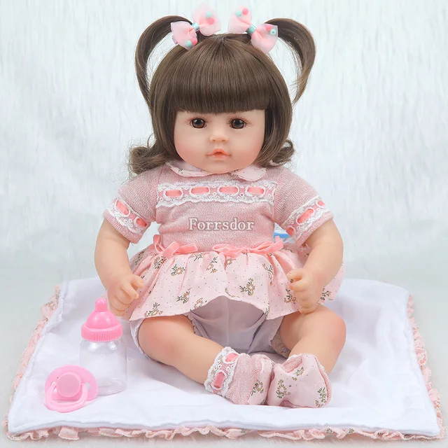 

16inch silicone reborn doll Vinyl Soft realistic baby Mini babies newborn realistic children toys Baby Reborn