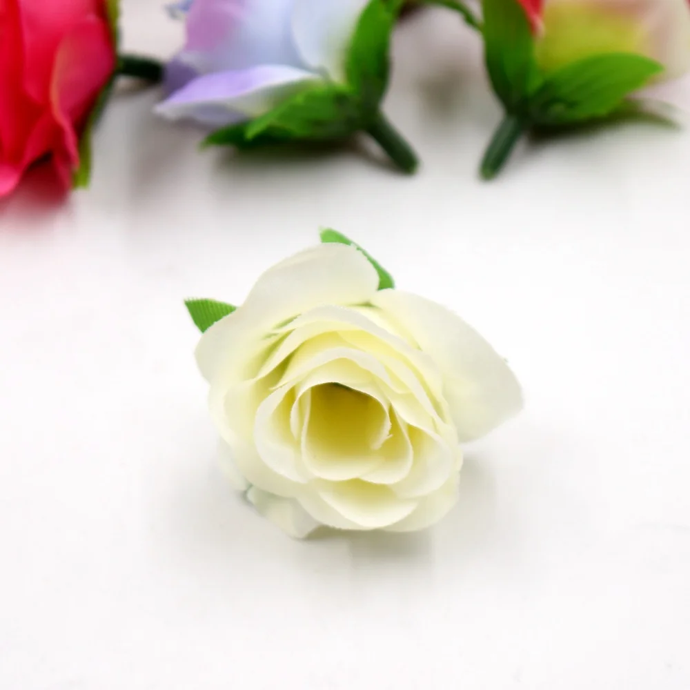 10pcs/lot 3.5cm Artificial Flower High Quality Silk Fascination Rose Flower Wedding Rosa Rosa DIY Gift Handrail Handmade Flower