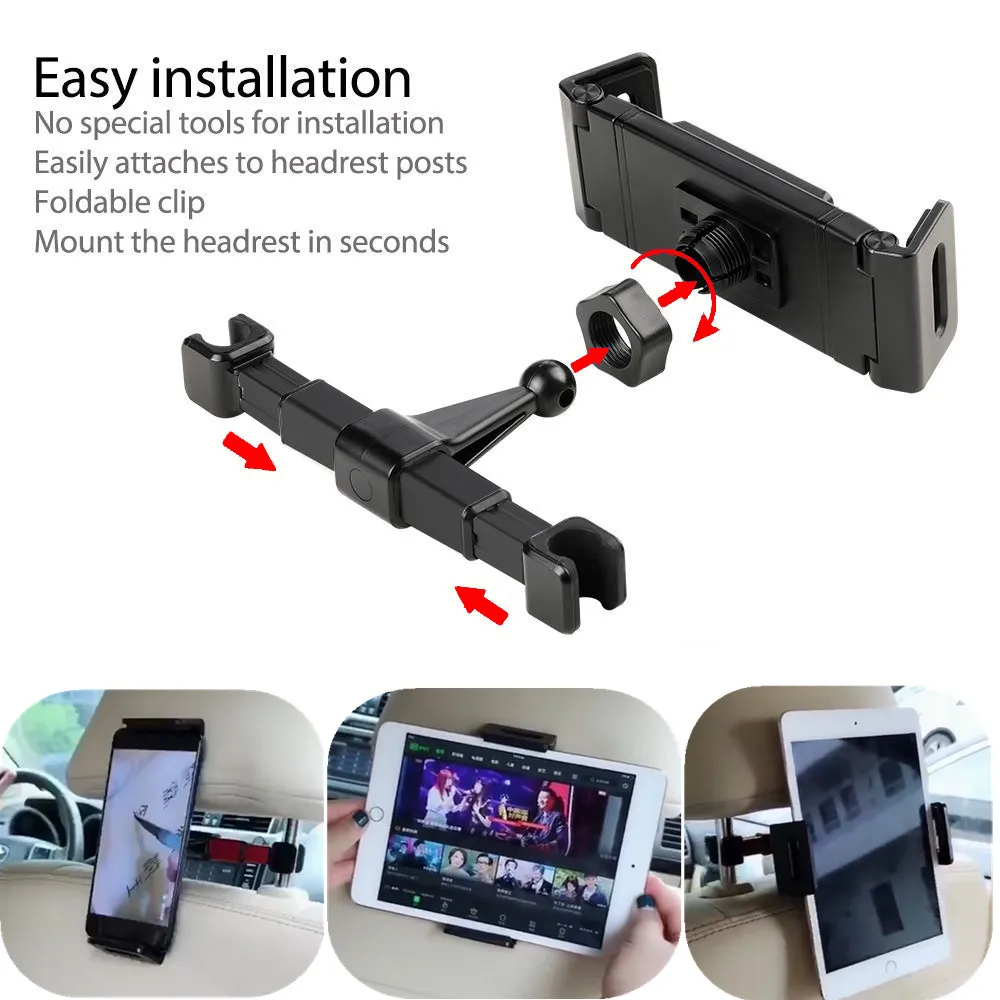  Tablet Car Holder For 4.7-13 in Tablet & Phone Holder Back Seat Headrest Mounting Holder Car Access