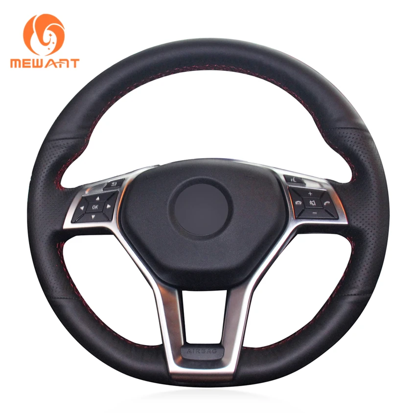 Чехол на руль MEWANT из черной искусственной кожи для Mercedes Benz A Class 2013 2015 CLA 2014 C 2014|leather