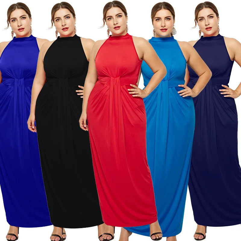 

women clothing elastic dresses knitted european women dresses sleeveless M-3xl size party-dress o-neck maternity dresses 5377