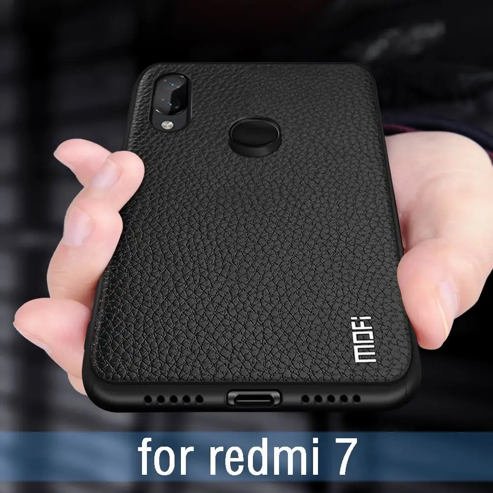 

For Xiaomi Redmi 7 Case Cover For Redmi 7 Pro Case MOFi Silicone Shockproof Case Capas Original PU Leather Folio Coque
