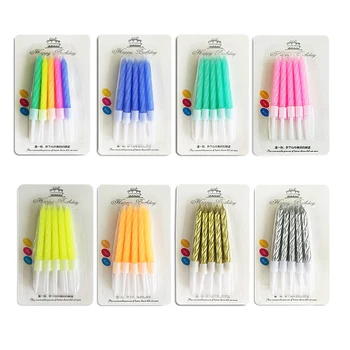

Birthday Candle Art Thread shape Colors Candle Party Birthday Festival Supplies Colorful Lovely Birthday Candles 20box/set
