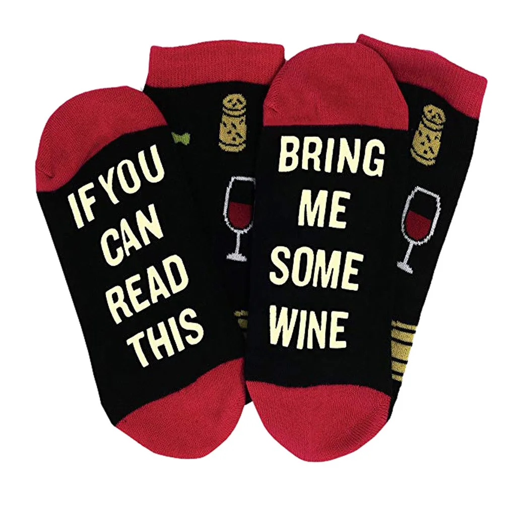 

2018 New Fashion Funny Wine Socks Wine Gift for Wine Lovers Christmas Valentines Day Gift Idea happy socks Drop Shipping