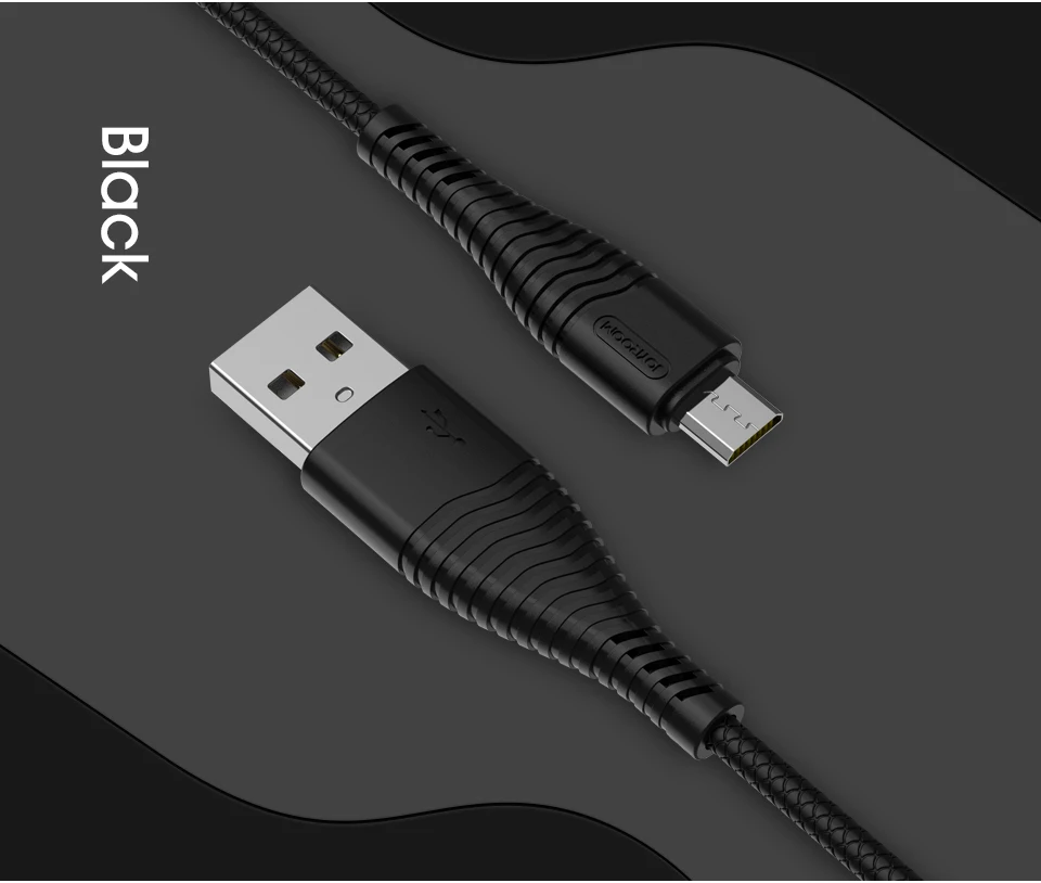 Joyroom 2A Micro USB телефонный кабель Быстрая зарядка+ передача данных Android зарядный кабель для Xiaomi Honor Meizu 1 м прочный кабель