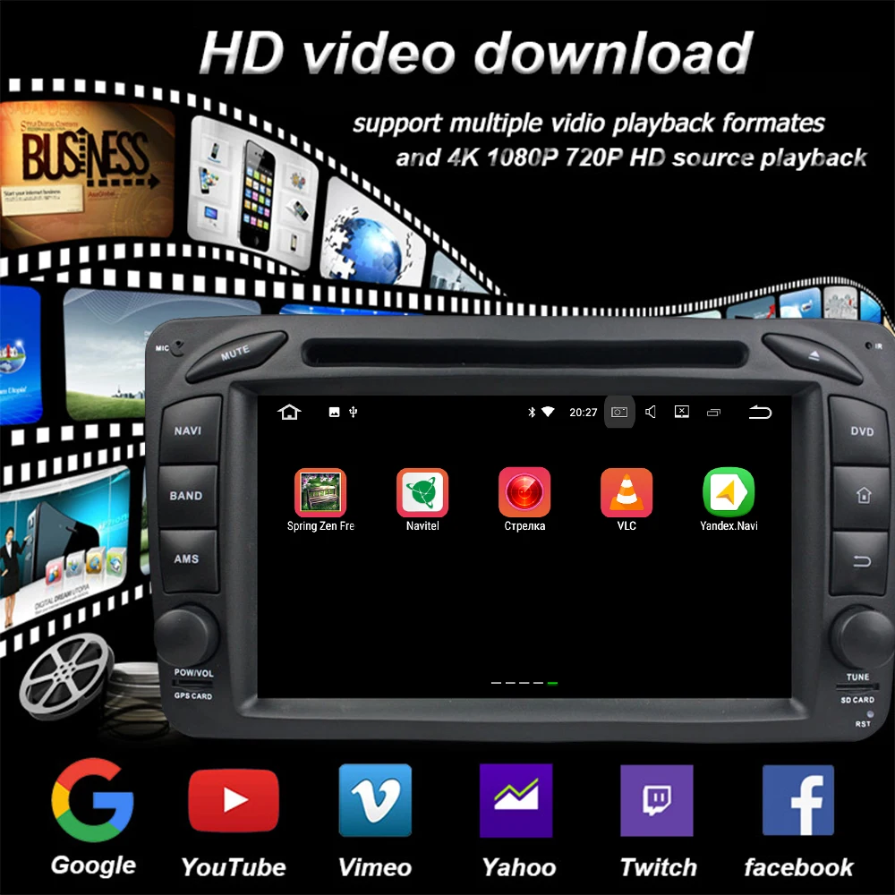 Clearance Double Din Car DVD Player for Mercedes-Benz ML CLK SLK W163 W203 W209 Bluetooth Autoradio GPS Navigation WIFI 3G 4G Car Stereo 1