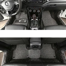 lsrtw2017 leather car interior floor mat for volkswagen t-roc accessories interior styling stickers covers