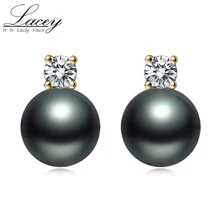 Real Tahitain Black Pearl Earrings For Women,Seawater Pearl 18K Gold Stud Earrings Wedding Bride Earrings Jewelry Real Tahitain Black Pearl Earrings For Women,Seawater Pearl 18K Gold Stud Earrings Wedding Bride Earrings Jewelry