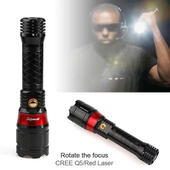 

self-defense red laser Flashlight Torch Rechargeable Lamp Light 3800LM Waterproof Zoom flashlight Cycling Camping most powerful