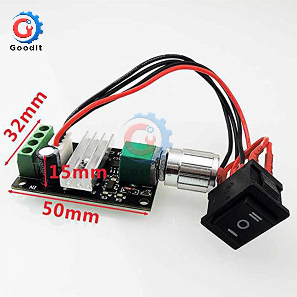 DC 6 V 12 V 24 V 28 V 3A 80 W PWM регулятор скорости двигателя Регулятор регулируемой переменной обратной скорости переключатель потенциометра