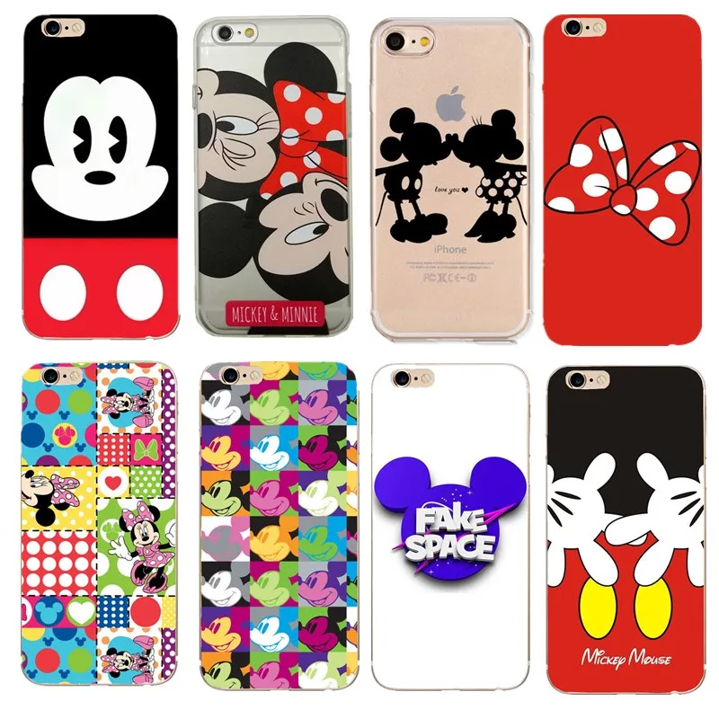 Funny Cartoon Mickey Minnie Phone Case For iPhone 7 8 Plus TPU Silicone Back Cover for X XS 6 6S 5s 5 SE Soft Cases Capa |