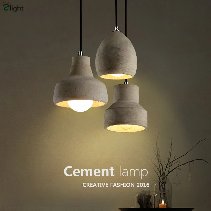 

Modern Minimalism Novelty Concrete Led E27 Pendant Light Bar Restaurant Loft Irregular Hanging Light