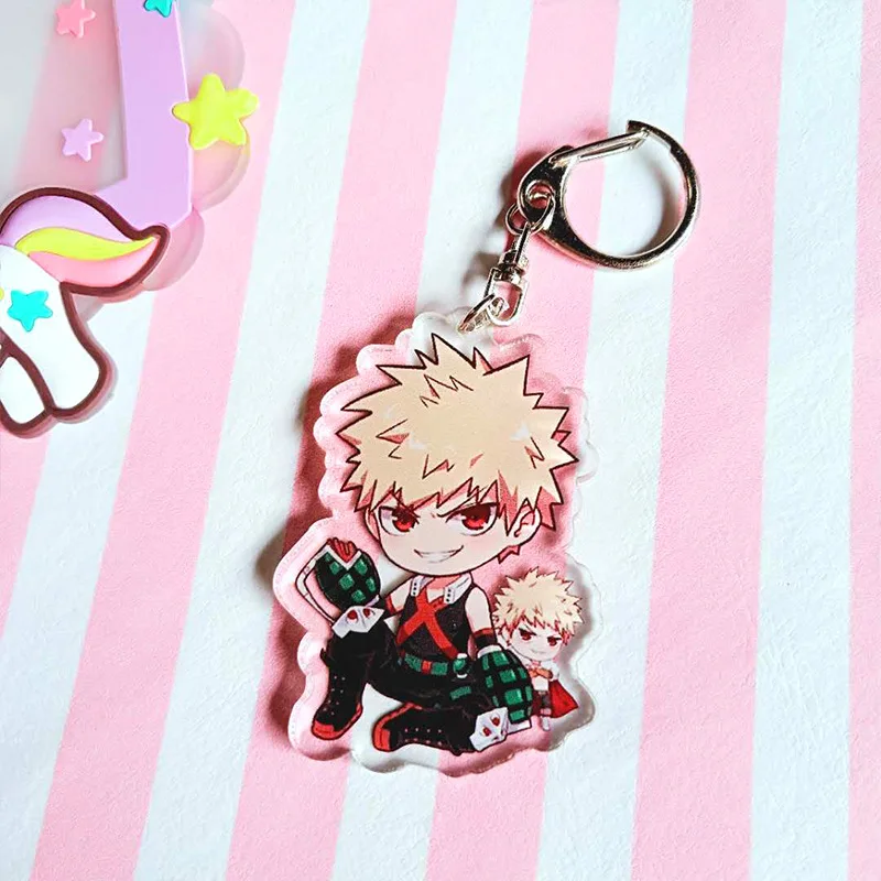 2021 мой герой Академии брелок Bakugo двусторонняя акриловая шото ключевая цепь кулон