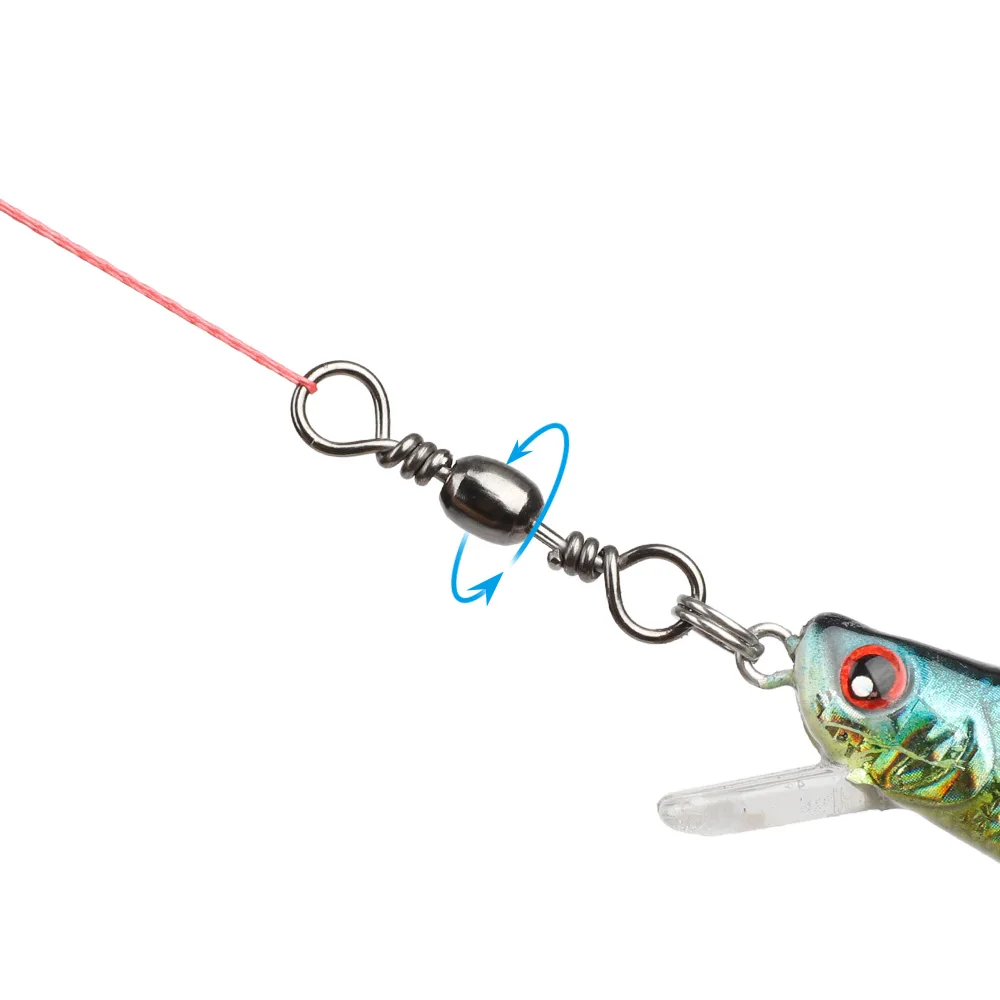 DONQL 50100pcs Fishing Swivel Barrel Rolling Connector 1#-14# Fishing Hooks Bearing Swivel Connector Fishing Accessories        (6)