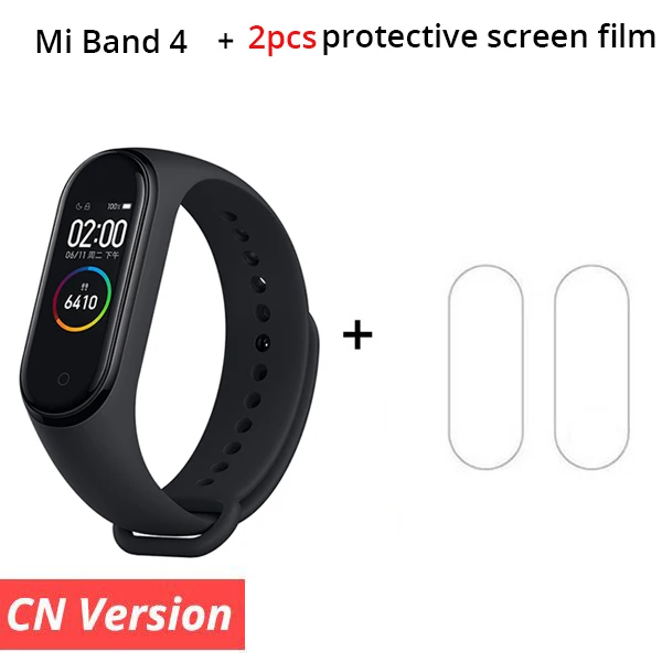 Xiaomi mi Band 4 умный браслет 3 цвета AMOLED экран mi band 4 Smartband фитнес-тренажер Bluetooth спортивный водонепроницаемый смарт-браслет - Цвет: Черный