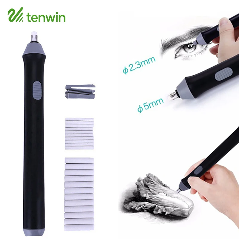Cute Electric Eraser Kawaii Mini Kneaded Mechanical Rubbers Art Electronic Pencil Erasers For Kids Stationery School Supplies