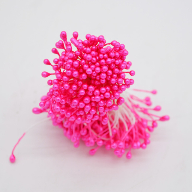Bundle= (500PCS )Artificial Flower Double Heads Stamen Pearlized Craft Cards Cakes Decor Floral for home wedding party decor