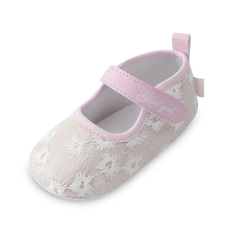 Весенне-Осенняя детская обувь с цветами; мокасины для новорожденных девочек; пинетки для новорожденных; 3 цвета; Доступно для детей 0-18 месяцев - Цвет: Pink X-20180111