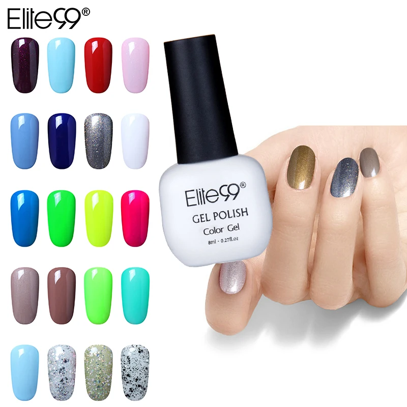

Elite99 8ml UV Gel Polish Manicure Long Lasting Soak Off Gel Lacquer Polish for Nail Makeup All 50 colors DIY Nail Art Design