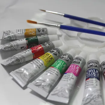 

Acrylic Paints Tube Set Nail Art Painting Drawing Tool For The Artists 12 Colors Offer Paint Brushes Palette