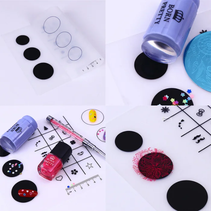 1pc silicone nail stamp mat Nail art polish transfer pattern pad fill color template manicure tools stamping stencil