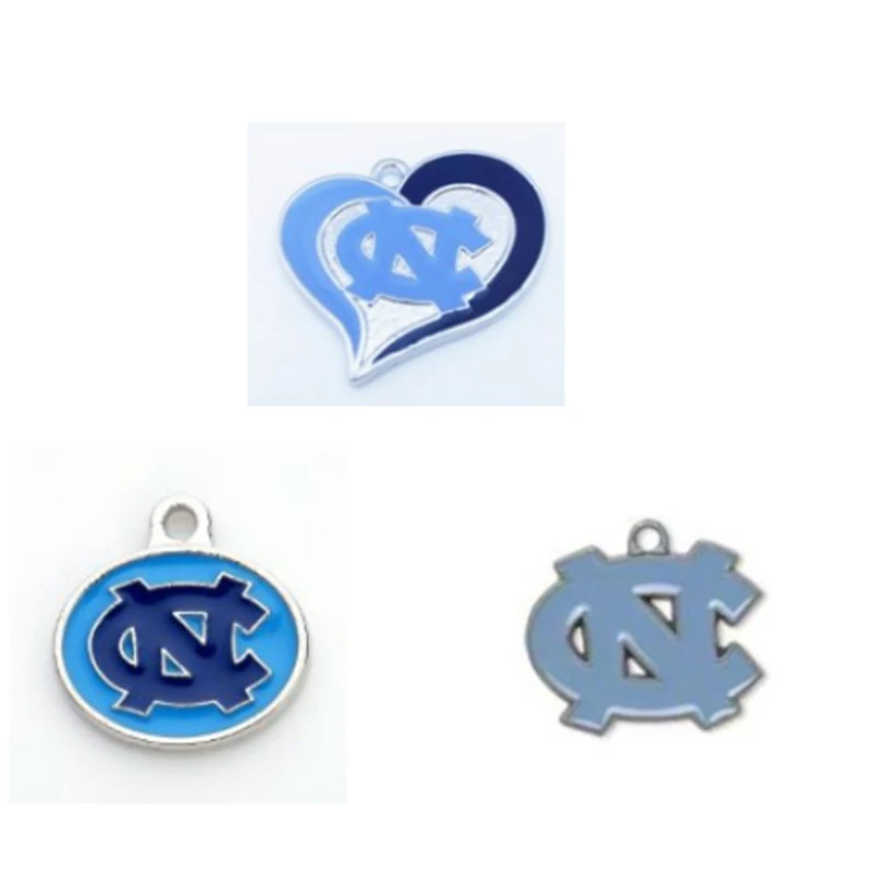 

3 Style Enamel North Carolina dangle Charms NCAA Team Logo Pendant Charm Fit For All DIY Sport Fans Jewelry
