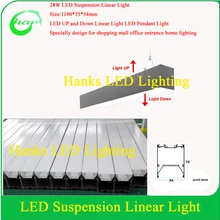IP40 4ft светодиодный Подвеска линейный свет 28 W светодиодный вверх и вниз подвесной светильник 2 шт./лот