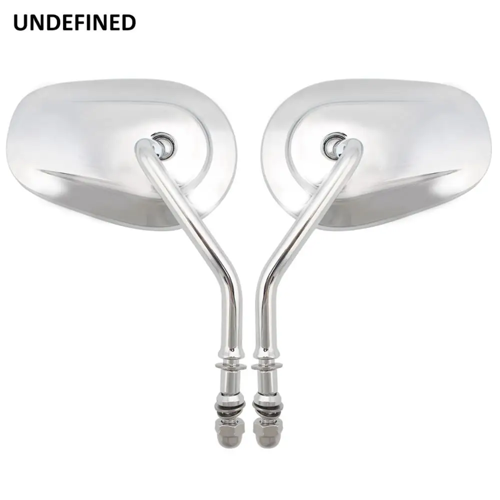  Chrome Adjustable Motorcycle Rearview Mirror Tapered Short Stem Mirrors For Harley Touring Road Kin