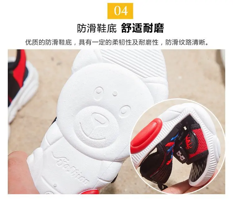 ZYJ Kids Spiderman Summer Sandals Garden Boys Girls Cartoon Bear Spider Man Shoes Sport Anti Slip Baby Beach Sandal Shoes (7)