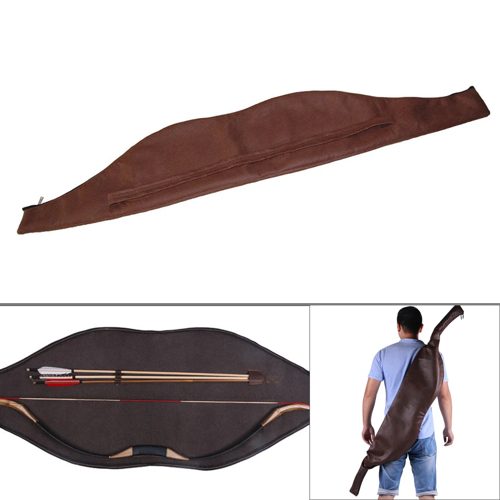 

Archery Hunting Bow Bag Waterproof Longbow Holder 58" Recurve Hunting Bow Case PU Leather Archery Recurve Bow Bag