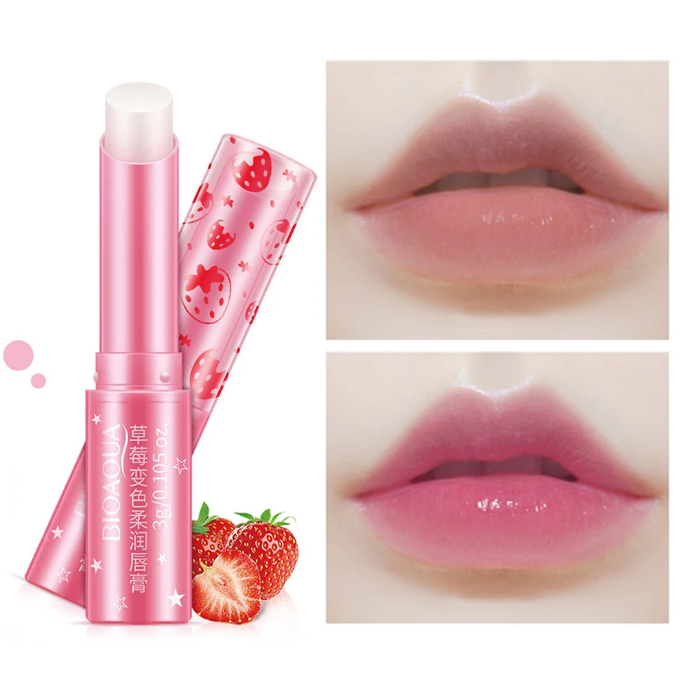 

Strawberry Change Color Moisturizing Lip Balm Lips Care Cosmetics Waterproof Lips Balm Makeup Moisturizer Lipbalm TSLM2