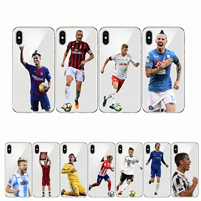 

Sports Soccer Football Pattern Print Design Soft Silicone Phone Cases Cover for Iphone 5S SE 5 6 6S 7 8 Plus X 6Plus