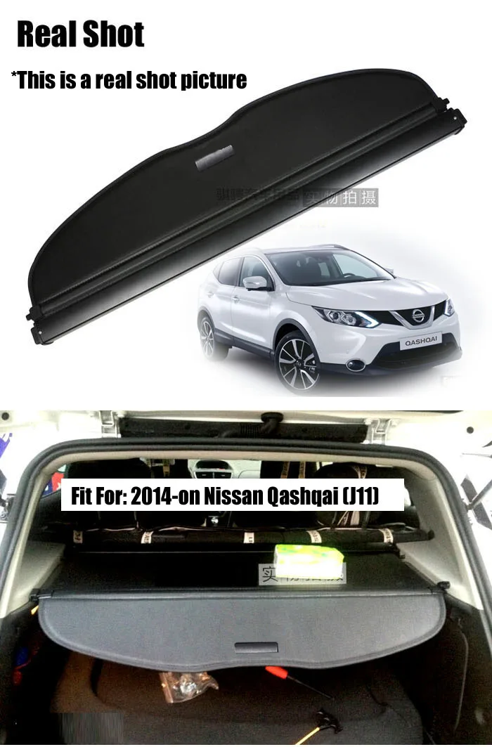 

Accessories Fit For nissan qashqai 2014-2016 cargo blind cover parcel shelf shade trunk liner screen retractable boot cover