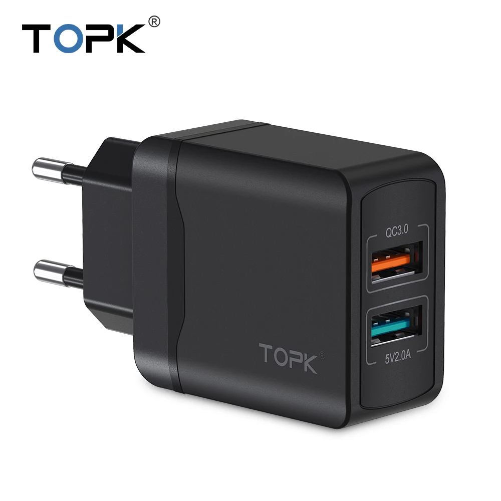 TOPK B244Q سريعة تهمة 3.0 28 W QC 3.0 شاحن USB مزدوج محول الاتحاد الأوروبي السفر الحائط الهاتف المحمول شاحن آيفون سامسونج Xiaomi TOPK B244Q سريعة تهمة 3.0 28 W QC 3.0 شاحن USB مزدوج محول الاتحاد الأوروبي السفر الحائط الهاتف المحمول شاحن آيفون سامسونج Xiaomi