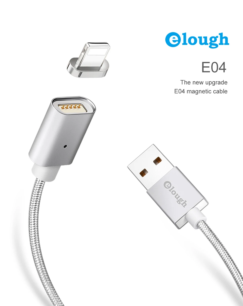 Elough E04 Магнитный кабель для iPhone XS X 7 5 6 Plus iPad телефоны Быстрая зарядка USB кабель для iPhone кабель зарядного устройства