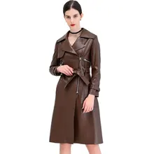 Весенняя Модная брендовая куртка из искусственной кожи на молнии с длинными рукавами, женская кожаная куртка отличного качества с поясом wj1927